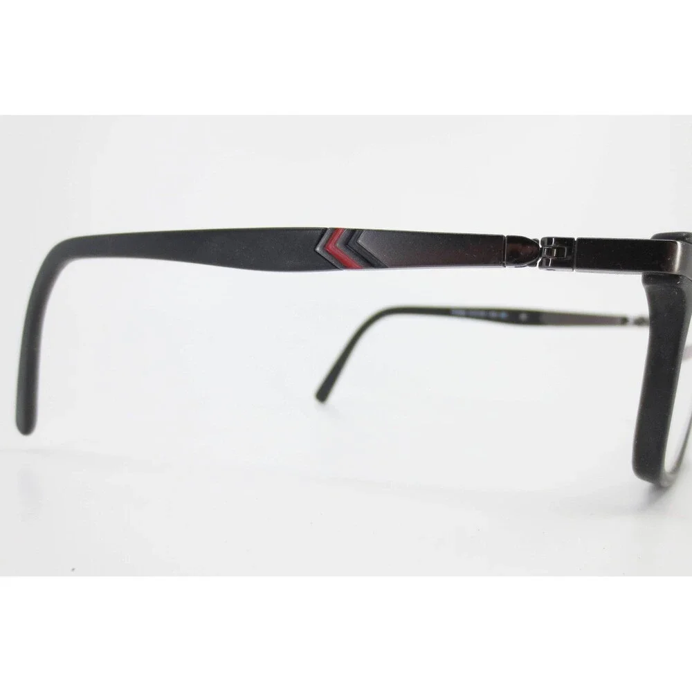 Turboflex TF466 Matte Black Rectangular Eyeglasses Frames 51-16-140 Gunmetal Red